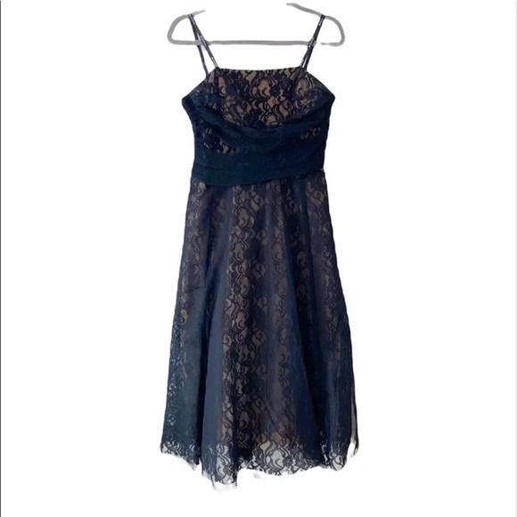 Jeffrey and Dara By Tom Barra Vintage Black Lace Cocktail Dress 8 Formal Retro - Picture 1 of 11
